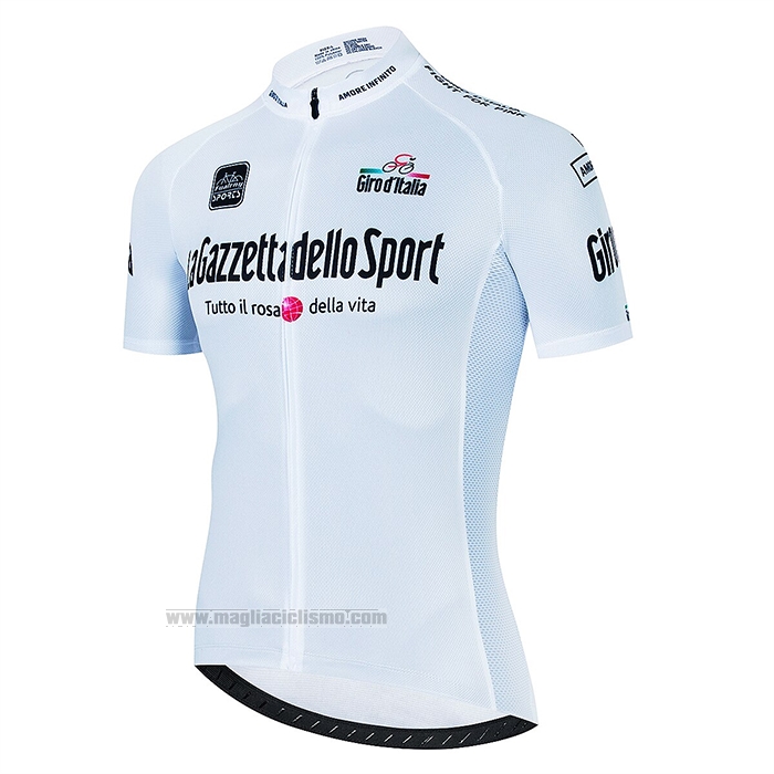 2022 Abbigliamento Ciclismo Giro d'Italia Spento Bianco Manica Corta e Salopette